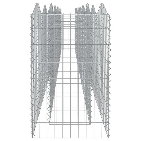 Gabionen-Hochbeet mit Hochbogen 600x50x100 cm Verzinktes Eisen