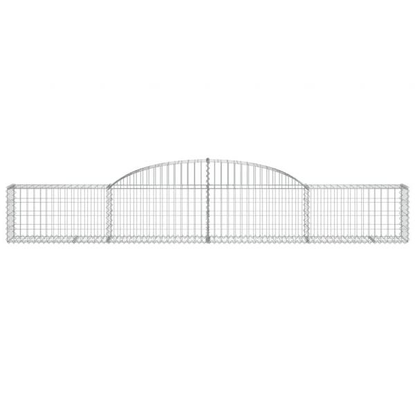 Gabione mit Hochbogen 300x30x40/60 cm Verzinktes Eisen