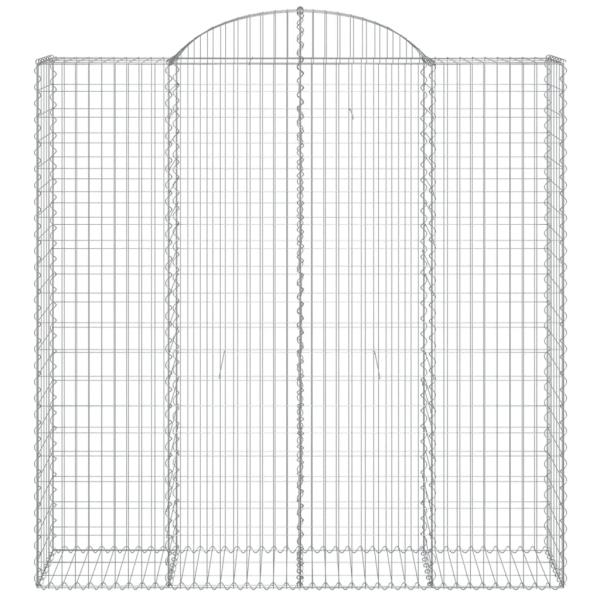 Gabione mit Hochbogen 200x50x200/220 cm Verzinktes Eisen