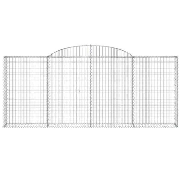 Gabione mit Hochbogen 300x30x120/140 cm Verzinktes Eisen