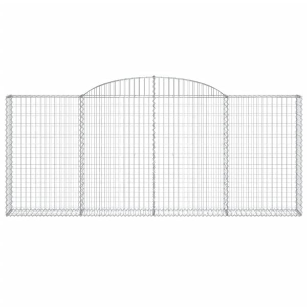 Gabione mit Hochbogen 300x30x120/140 cm Verzinktes Eisen