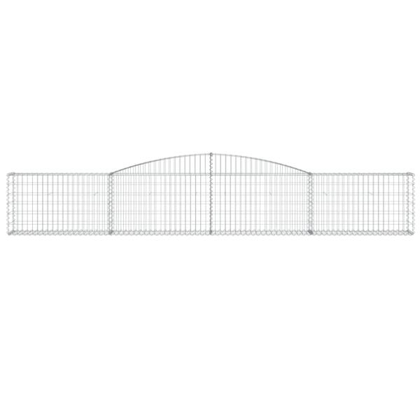 Gabione mit Hochbogen 400x30x60/80 cm Verzinktes Eisen