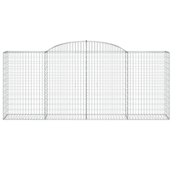 Gabione mit Hochbogen 300x50x120/140 cm Verzinktes Eisen
