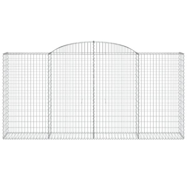 Gabione mit Hochbogen 300x50x140/160 cm Verzinktes Eisen