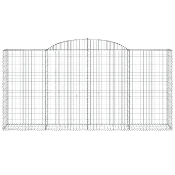 Gabione mit Hochbogen 300x50x140/160 cm Verzinktes Eisen