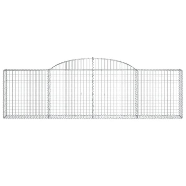 Gabione mit Hochbogen 300x30x80/100 cm Verzinktes Eisen