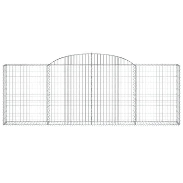 Gabione mit Hochbogen 300x30x100/120 cm Verzinktes Eisen