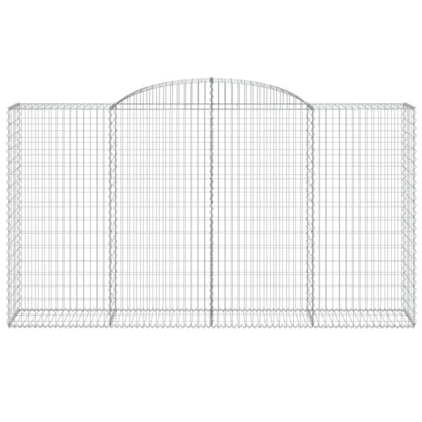 Gabione mit Hochbogen 300x50x160/180 cm Verzinktes Eisen