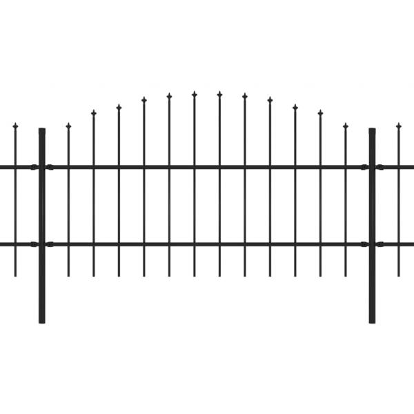 Gartenzaun mit Speerspitzen Stahl (0,75 - 1) x 10,2 m Schwarz