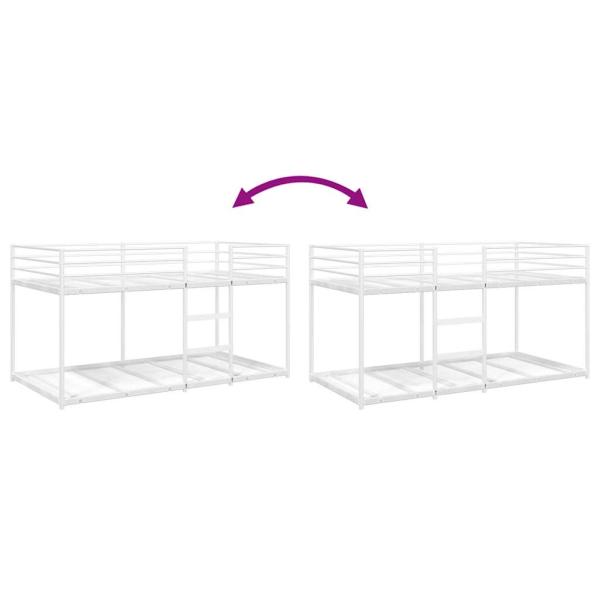 Etagenbett ohne Matratze Weiß 100x190 cm Stahl