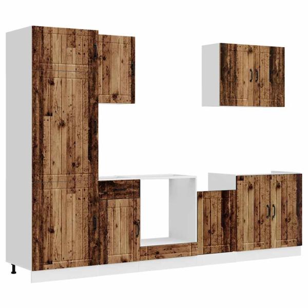 7-tlg. K?chenschrank-Set Lucca Altholz-Optik Holzwerkstoff