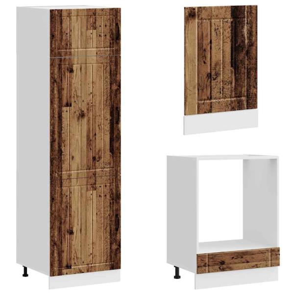7-tlg. K?chenschrank-Set Lucca Altholz-Optik Holzwerkstoff