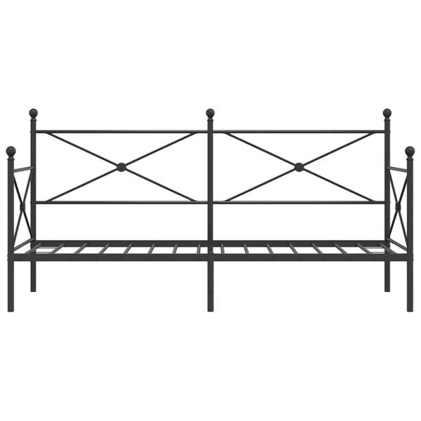 Tagesbett ohne Matratze Schwarz 75x190 cm Stahl