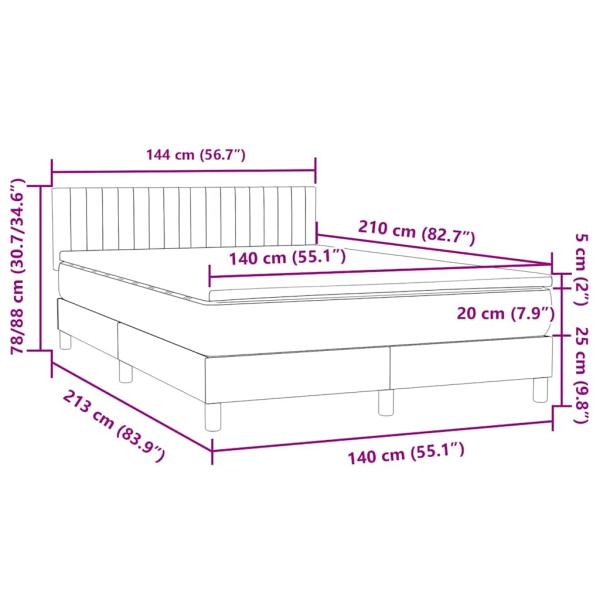 Boxspringbett mit Matratze Rosa 140x210 cm Samt