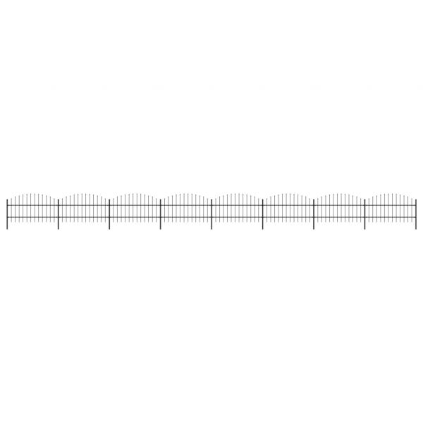 ARDEBO.de - Gartenzaun mit Speerspitzen Stahl (0,75 - 1) x 13,6 m Schwarz
