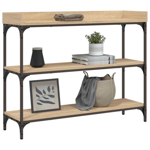 Konsolentisch mit Ablagen Sonoma-Eiche 100x30x80 cm