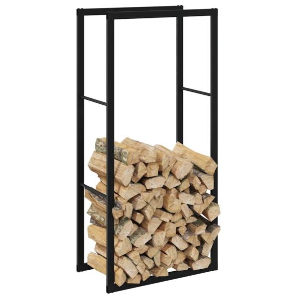 ARDEBO.de - Brennholzregal Schwarz 55x30x116 cm Stahl