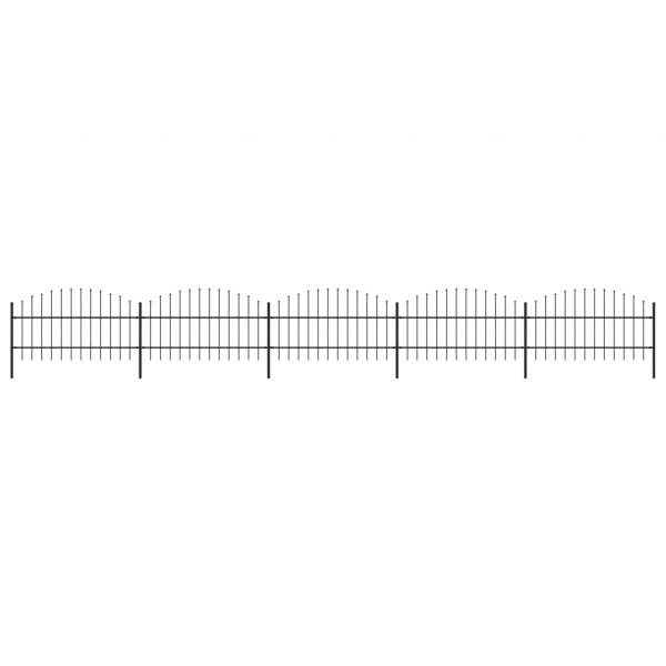 ARDEBO.de - Gartenzaun mit Speerspitzen Stahl (0,75 - 1) x 8,5 m Schwarz
