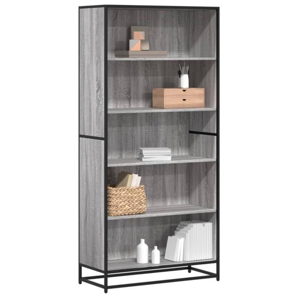 ARDEBO.de - Bücherregal Grau Sonoma 80,5x35x170,5 cm Holzwerkstoff
