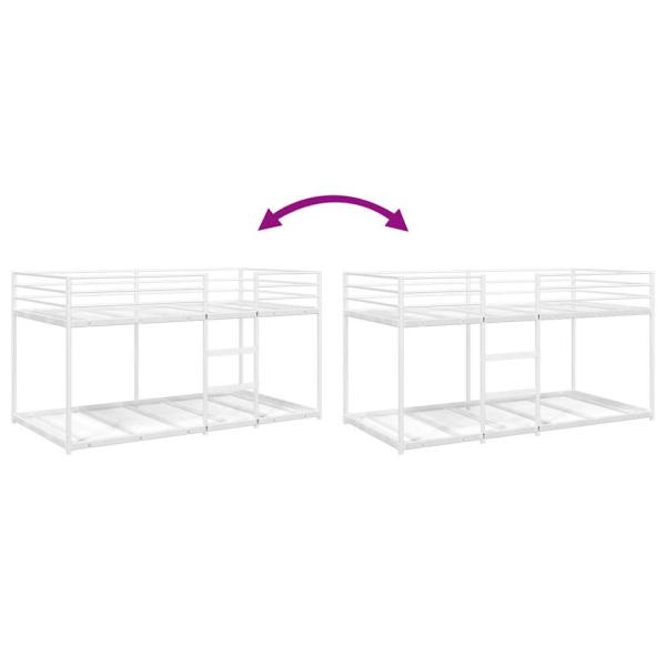 Etagenbett ohne Matratze Weiß 100x200 cm Stahl