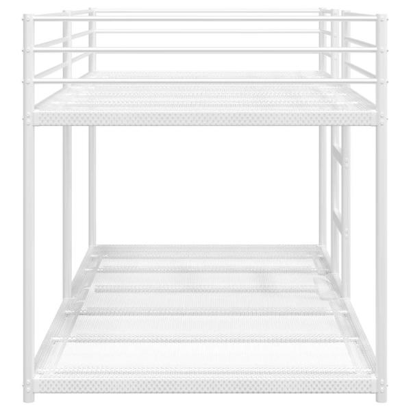 Etagenbett ohne Matratze Weiß 90x200 cm Stahl