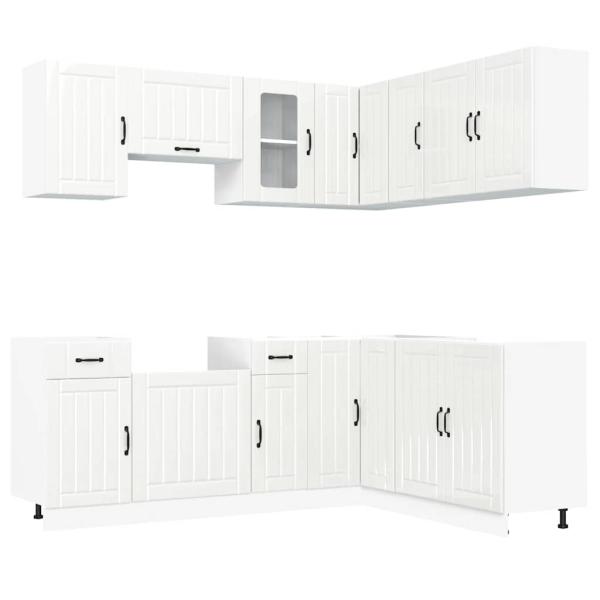 11-tlg. Küchenschrank-Set Lucca Hochglanz-Weiß Holzwerkstoff