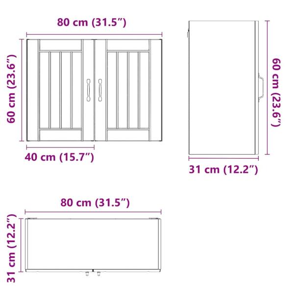 Küchen-Hängeschrank Lucca Altholz-Optik Holzwerkstoff