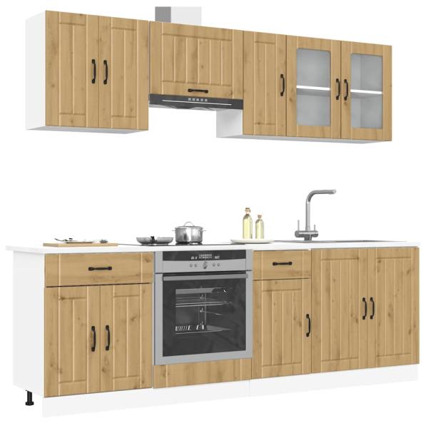 ARDEBO.de - 8-tlg. Küchenschrank-Set Kalmar Artisan-Eiche Holzwerkstoff