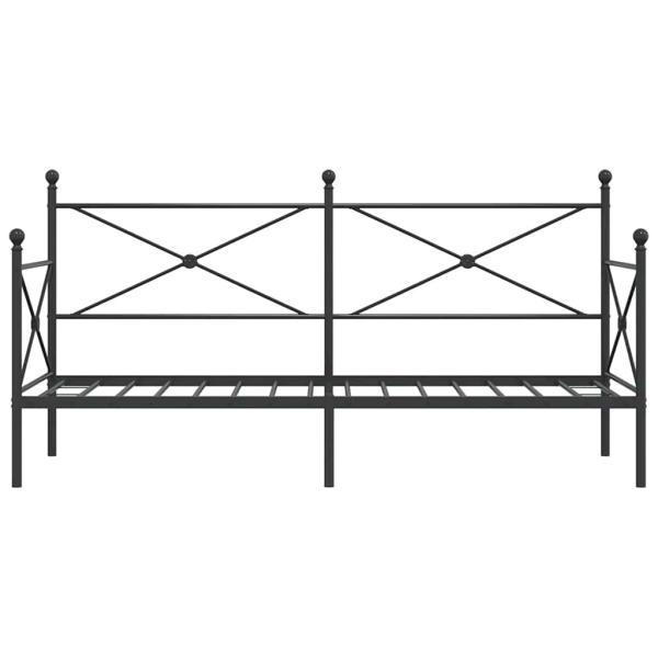 Tagesbett ohne Matratze Schwarz 80x200 cm Stahl