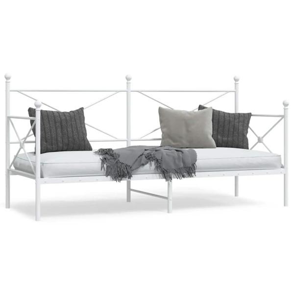 ARDEBO.de - Tagesbett ohne Matratze Weiß 75x190 cm Stahl