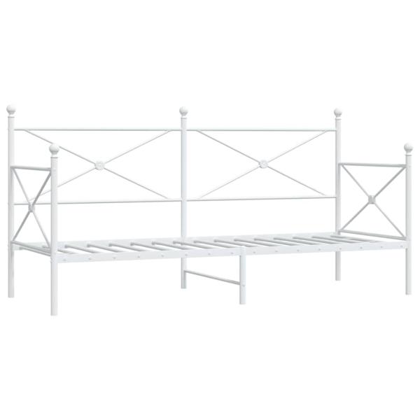 Tagesbett ohne Matratze Weiß 75x190 cm Stahl