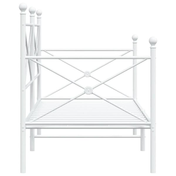 Tagesbett ohne Matratze Weiß 75x190 cm Stahl