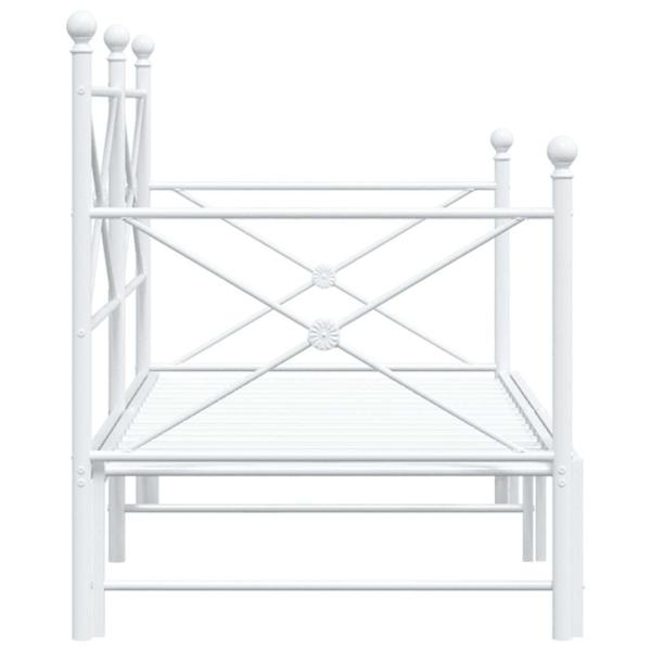 ARDEBO.de - Tagesbett Ausziehbar ohne Matratze Weiß 80x200 cm Stahl