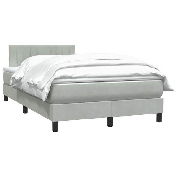 Boxspringbett mit Matratze Hellgrau 120x210 cm Samt
