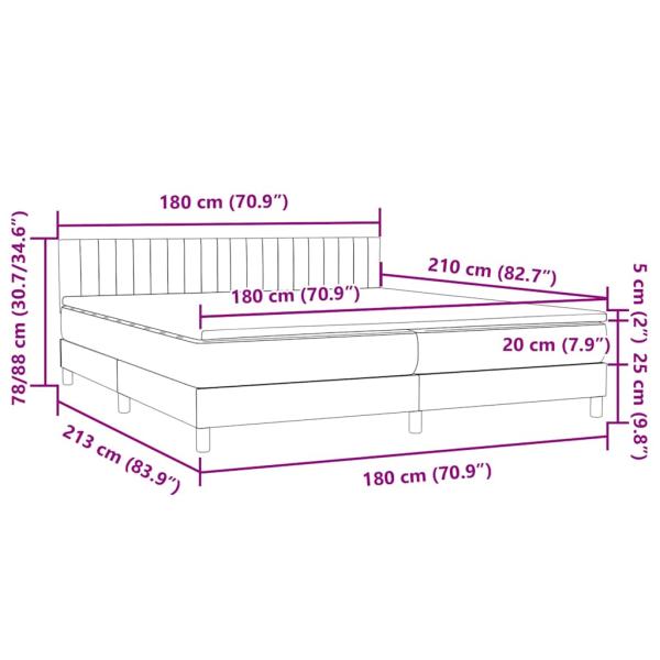 ARDEBO.de - Boxspringbett mit Matratze Rosa 180x210 cm Samt