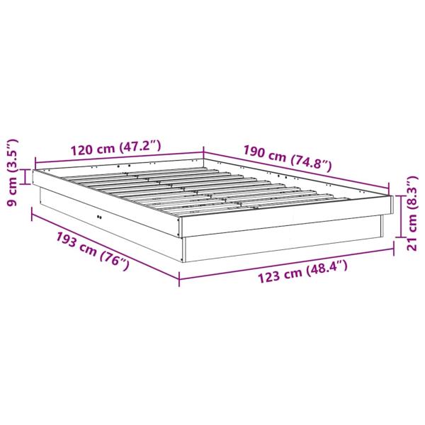 Massivholzbett ohne Matratze 120x190 cm Eichenholz