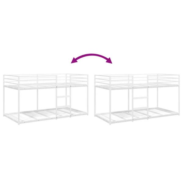 Etagenbett ohne Matratze Weiß 75x190 cm Stahl