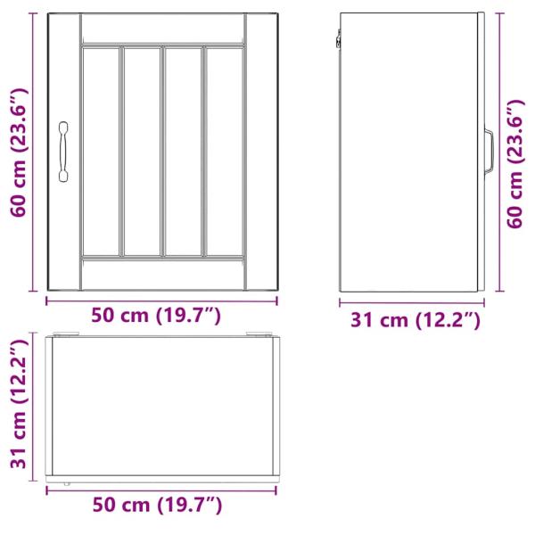 Küchen-Hängeschrank Lucca Braun Eichen-Optik Holzwerkstoff