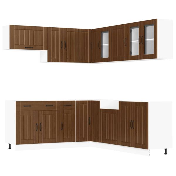 ARDEBO.de - 11tlg. Küchenschrank-Set Lucca Braun Eichen-Optik Holzwerkstoff