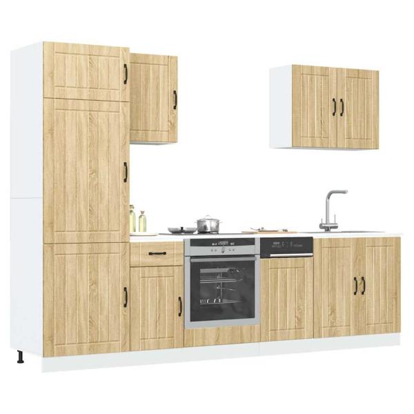 ARDEBO.de - 7-tlg. Küchenschrank-Set Kalmar Sonoma-Eiche Holzwerkstoff