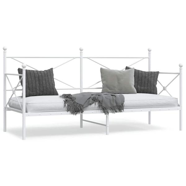 ARDEBO.de - Tagesbett ohne Matratze Weiß 80x200 cm Stahl