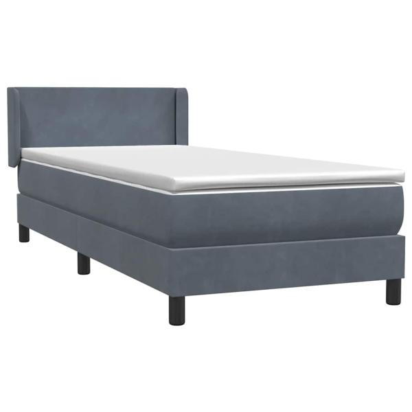 Boxspringbett mit Matratze Dunkelgrau 90x220 cm Samt