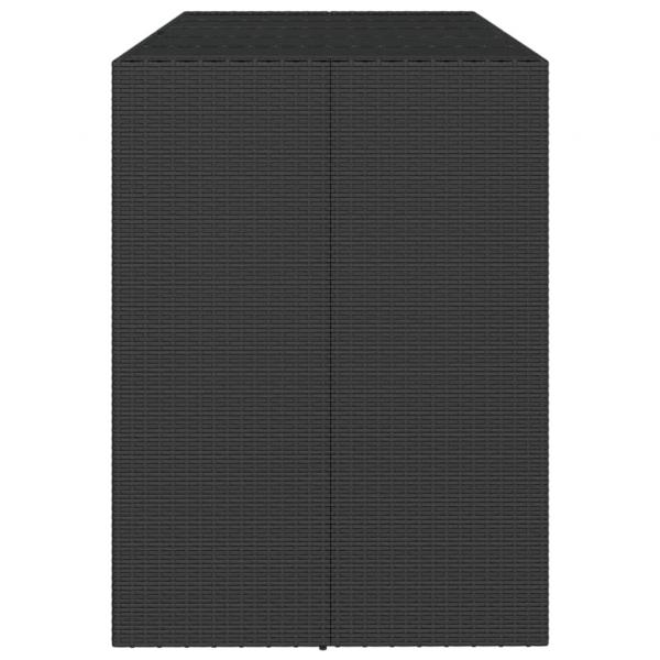 Bartisch mit Glasplatte Schwarz 185x80x110 cm Poly Rattan