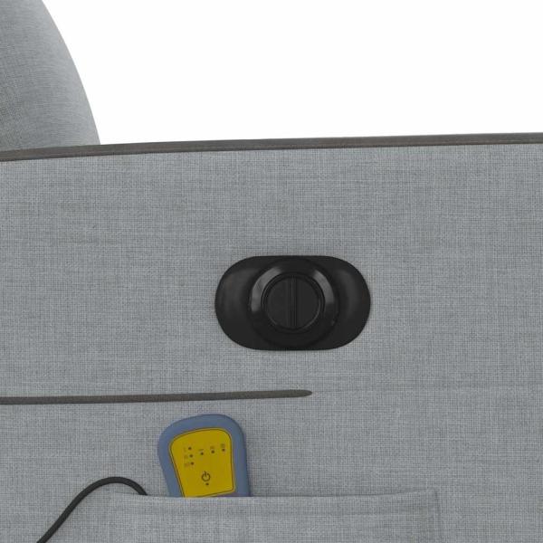 Massagesessel Elektrisch Hellgrau Stoff