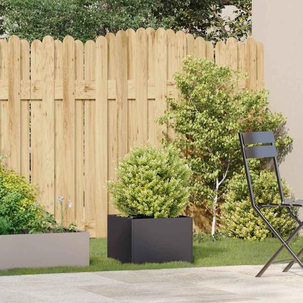 Pflanzkübel Schwarz 40x40x30 cm Stahl