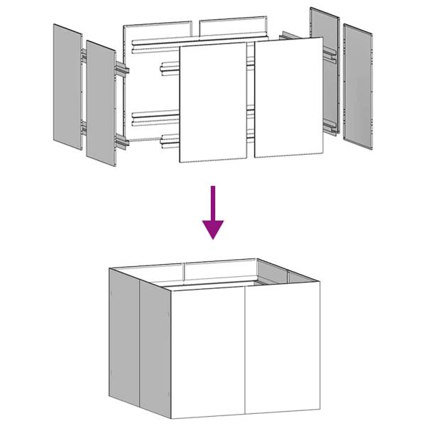 Pflanzgefäß Olivgrün 100x100x80 cm Stahl