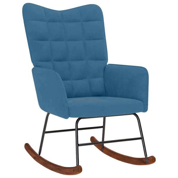 ARDEBO.de - Schaukelstuhl Blau Samt