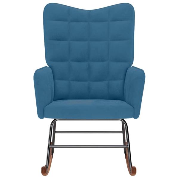 Schaukelstuhl Blau Samt