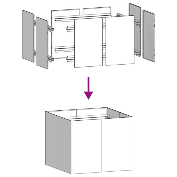 Pflanzkübel Rostig 100x100x80 cm Wetterfester Stahl