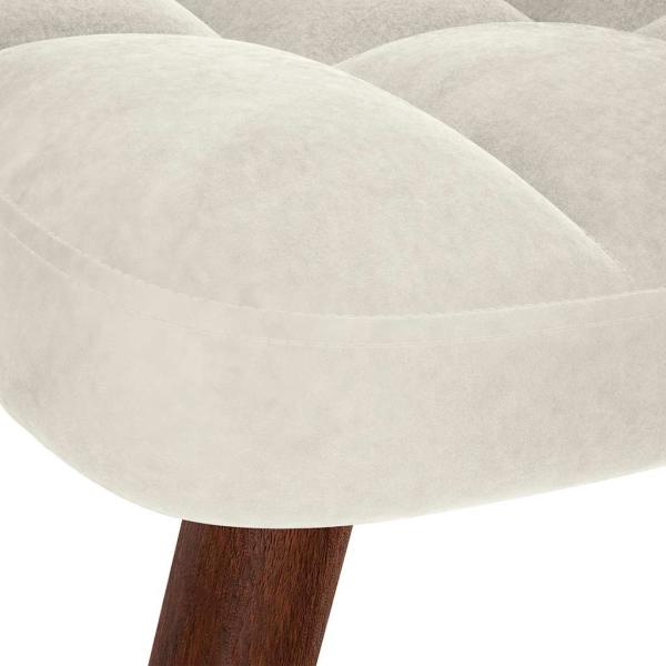 Schaukelstuhl mit Hocker Creme Samt